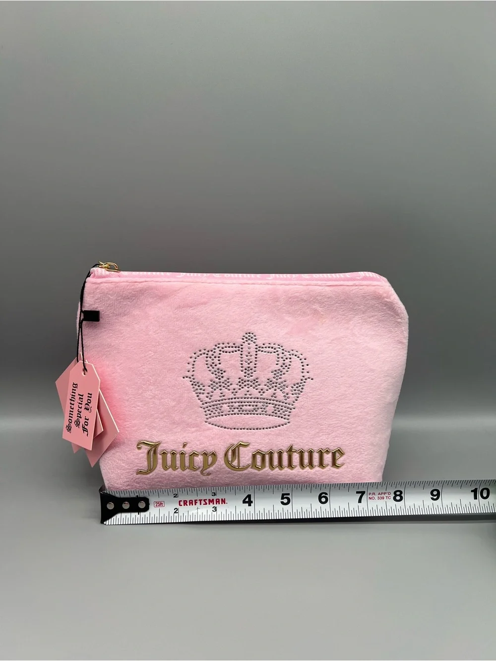 Juicy couture pink velour cosmetics bag
